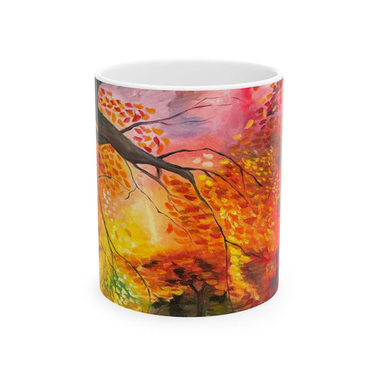 Autumn Sunset Ceramic Mug — 'Where the Light Falls' (11oz, 15oz)