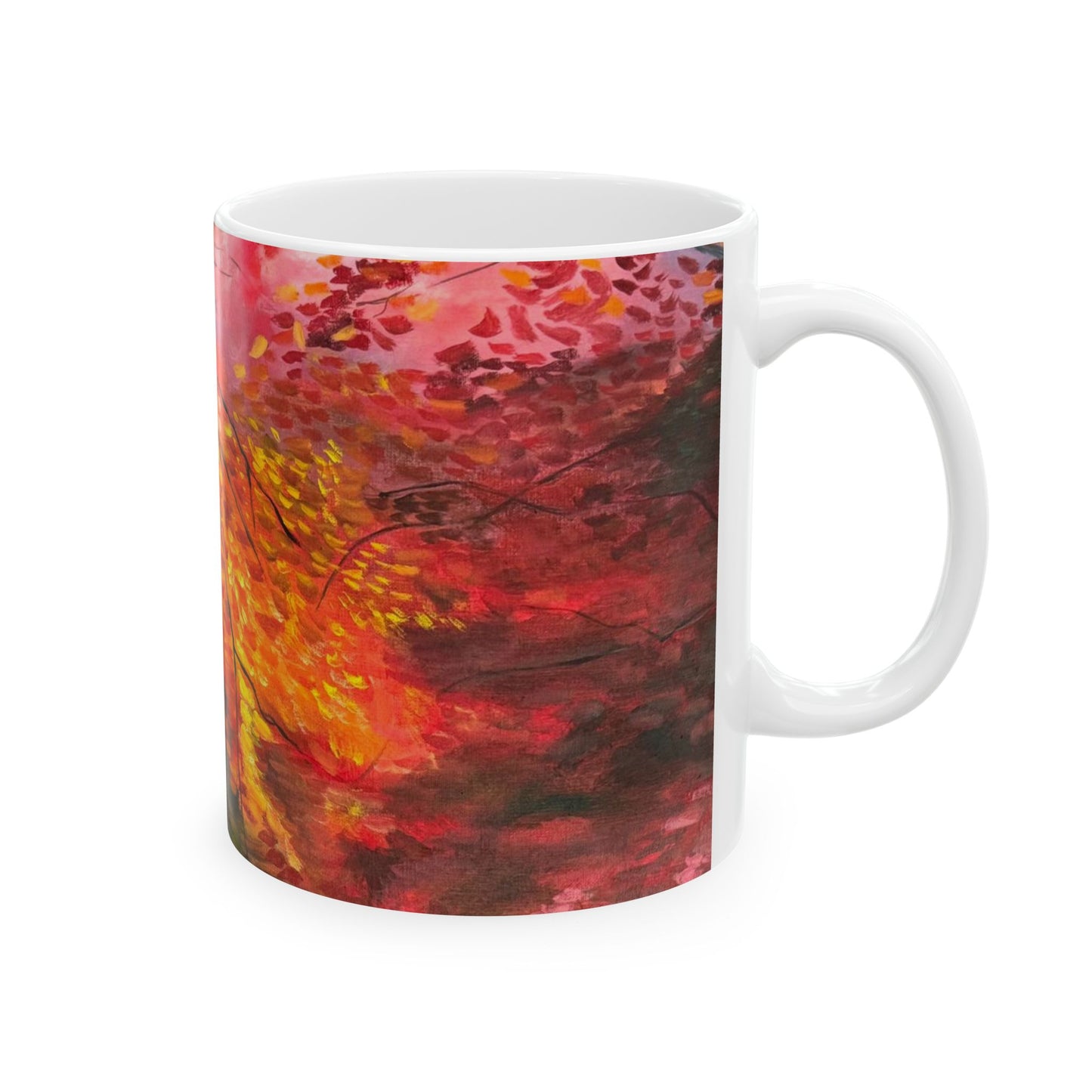 Autumn Sunset Ceramic Mug — 'Where the Light Falls' (11oz, 15oz)